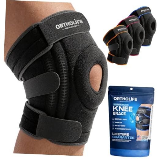 Knee Brace for Women and Men with Patella Gel Pad & 4 Side X-Large Gray