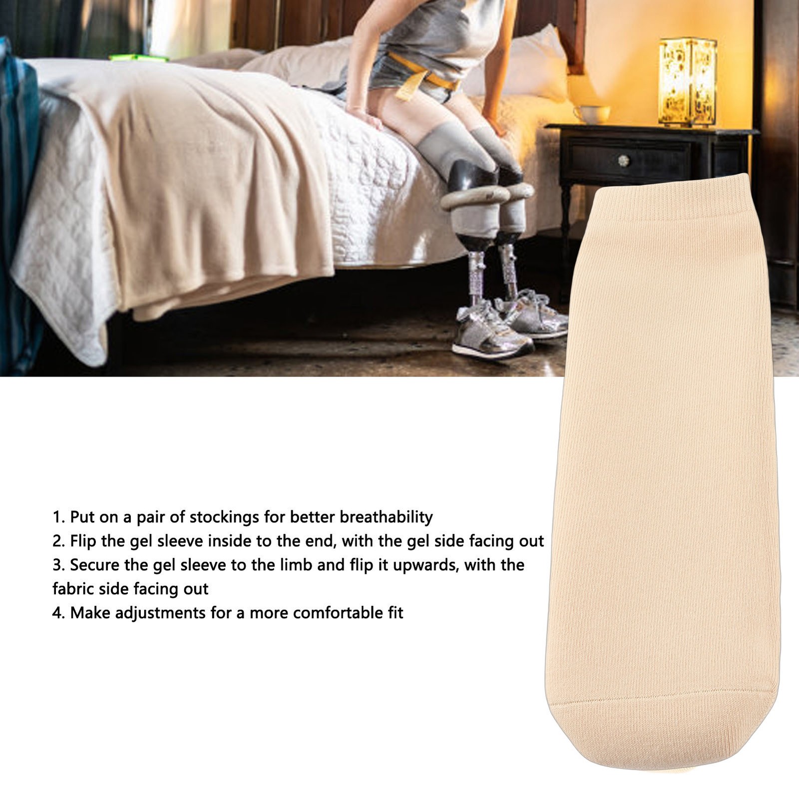 1-Pack Below Knee Gel Prosthetic Stump Shrinker For Comfortable Fitment For