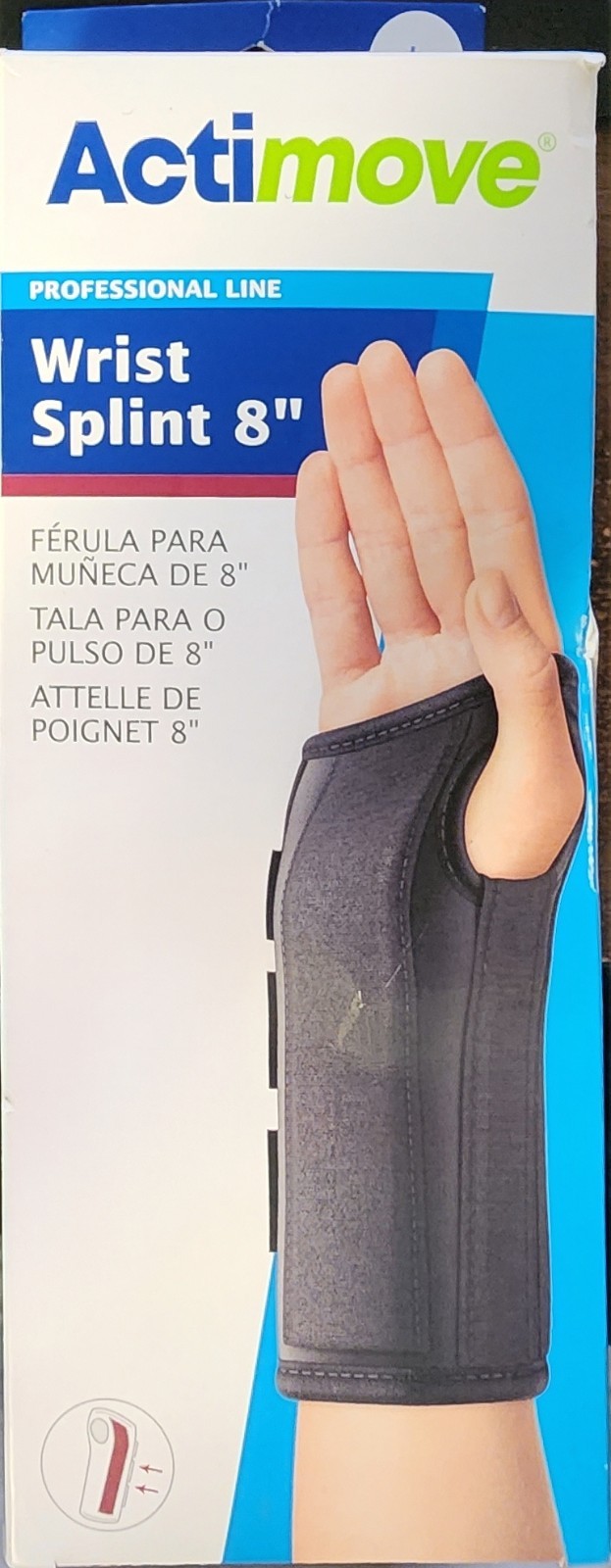 Actimove Professional line Wrist Splint 8″. Left Hand Size L