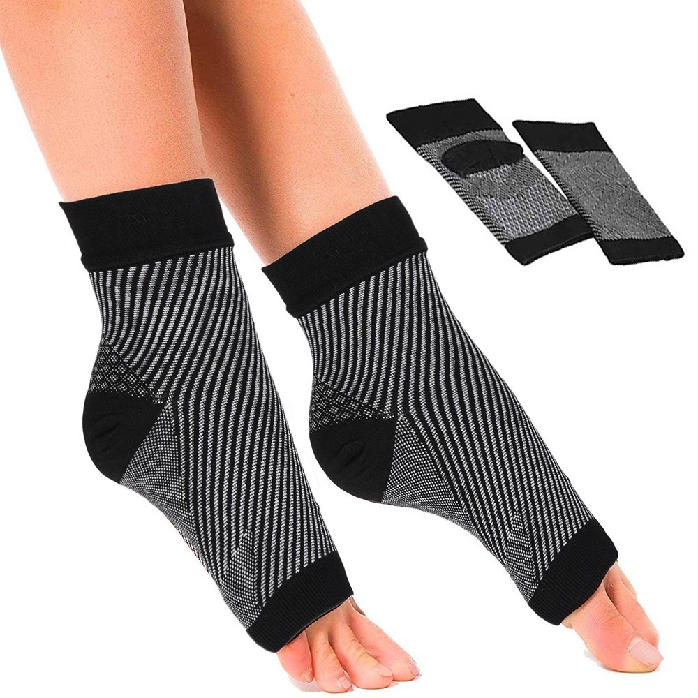 Compression Foot Sleeves 15-20mmHg Support Socks S/M L/XL Plantar Fasciitis Reli