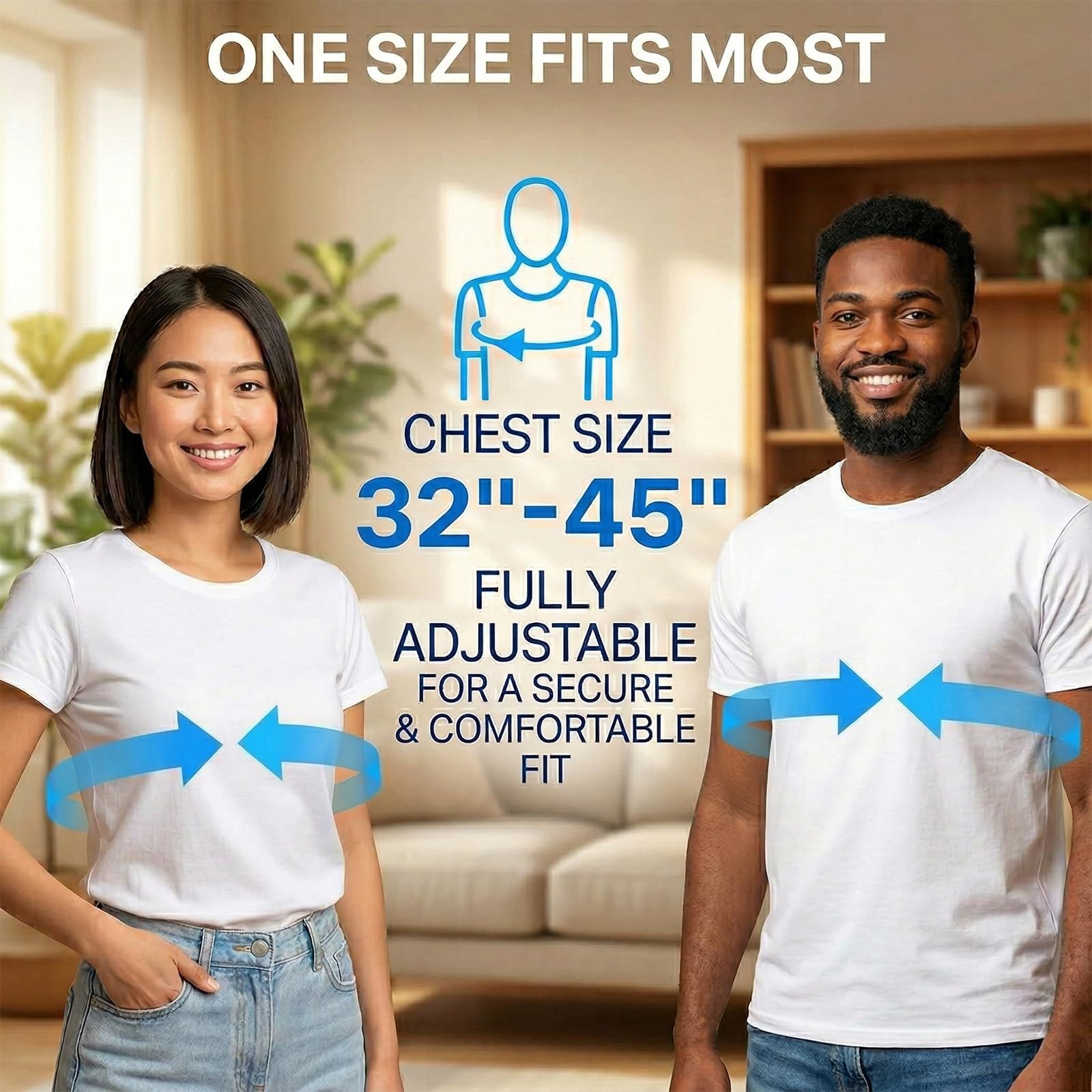 GROKIE Posture Corrector for Women and Men – Back Brace Medium, Black