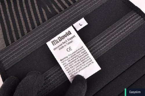 Back Support Large Black Neoprene 6 Steel Stays Thermal Compression