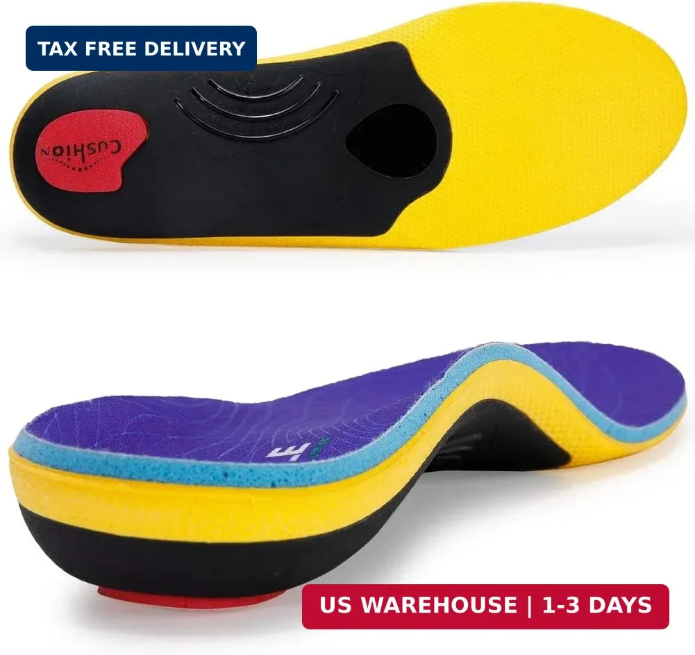 VALSOLE Heavy Duty Support Pain Relief Orthotics – 220+ lbs Plantar Fasciitis Hi