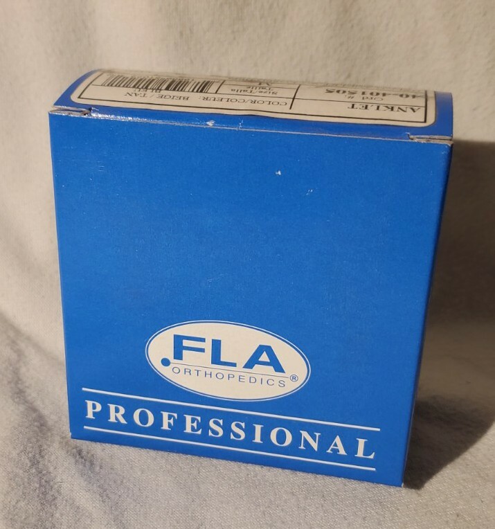 FLA Ankle Brace Nylon Latex Free Arthritis Care Joint Closed Heel Size M Beige