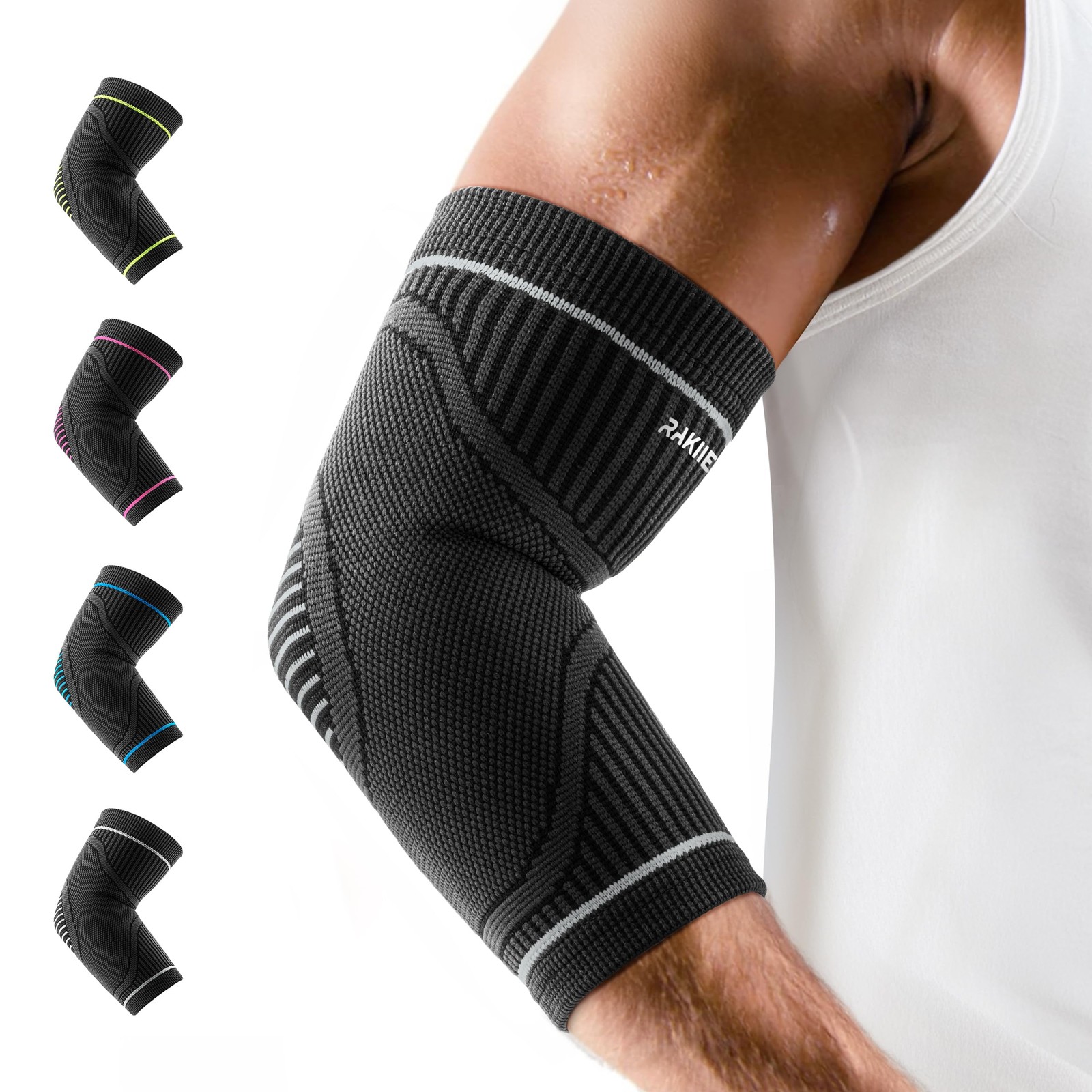 Elbow Compression Sleeve 2 Pack, High Elastic Elbow Brace for Tendonitis and …