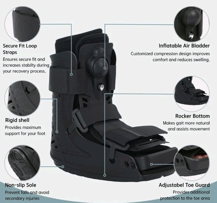 Mathgetin Air Cam Walker Boot, Short Inflatable Size SMALL NEW