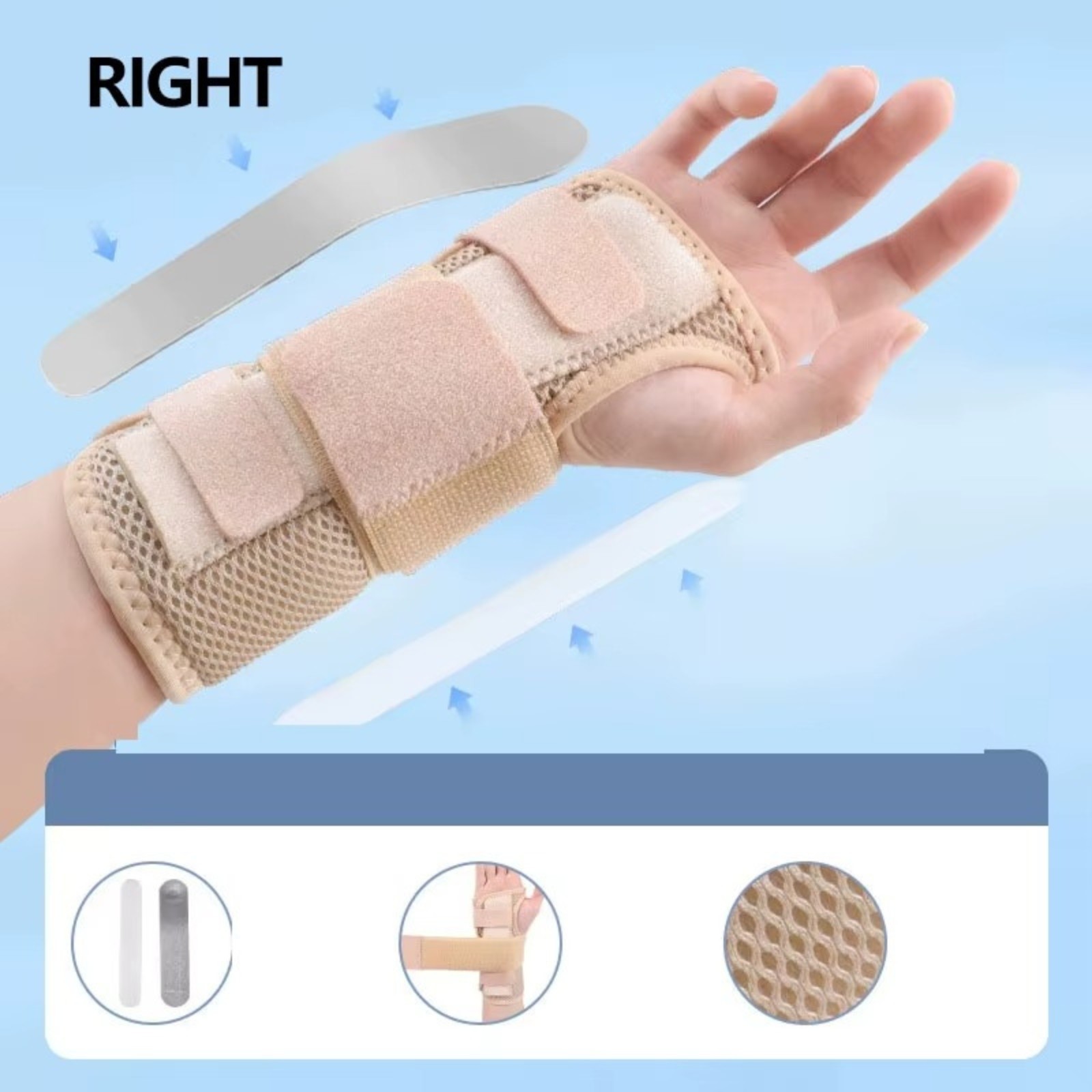 NEW Wrist Brace for Carpal Tunnel – Adjustable Night Support Brace with Splints