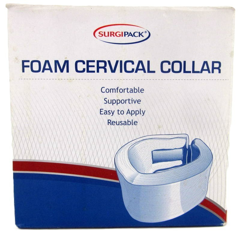 Surgipack Foam Cervical Collar Size MEDIUM Comfortable Adjustable & Reusable
