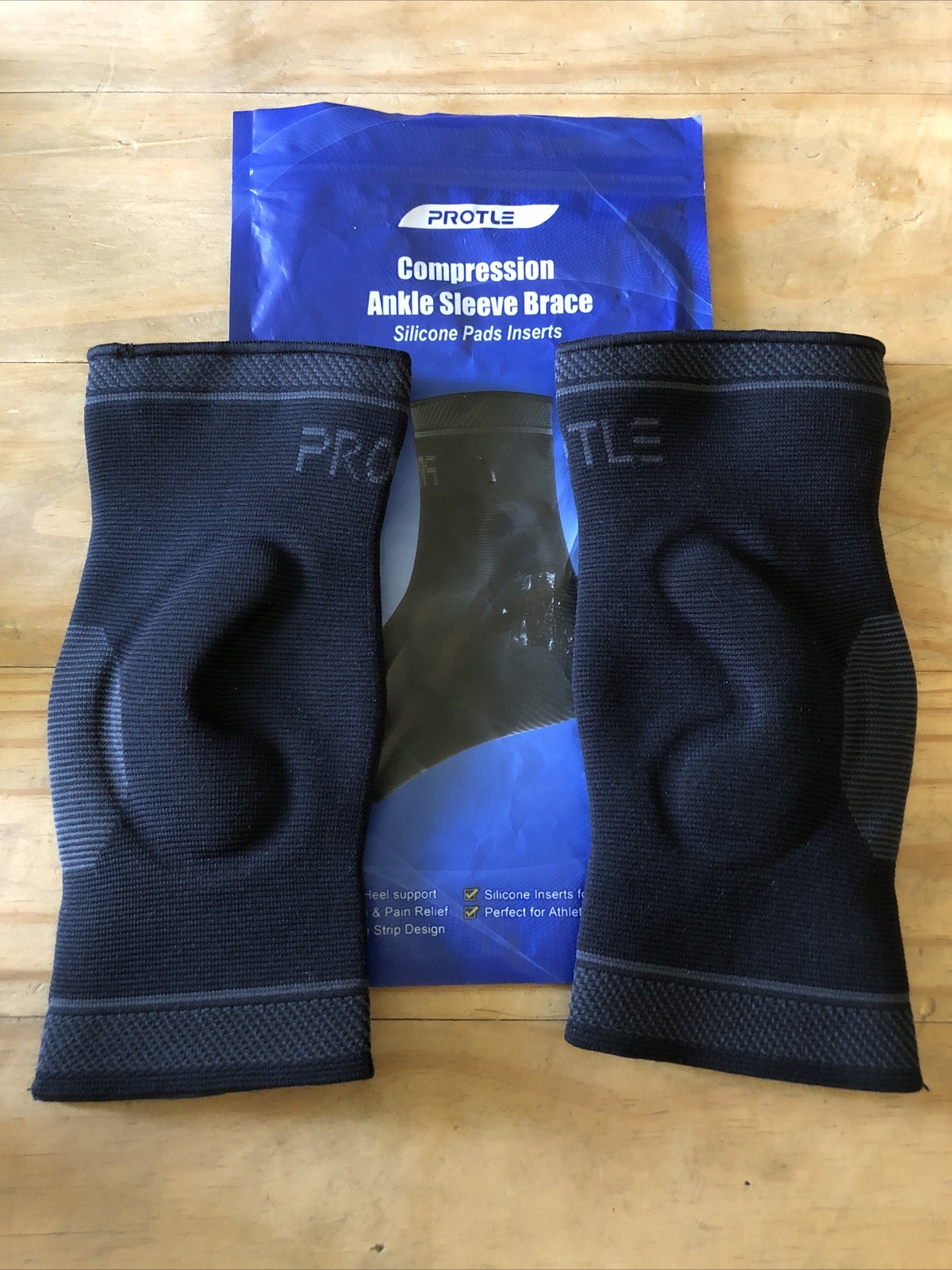 Protle Foot Socks Ankle Brace Compression Support Sleeve & Silicone Gel Size L