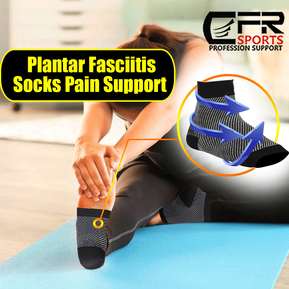 Copper Sleeve Compression Socks Plantar Fasciitis Foot Arch Ankle Support Brace