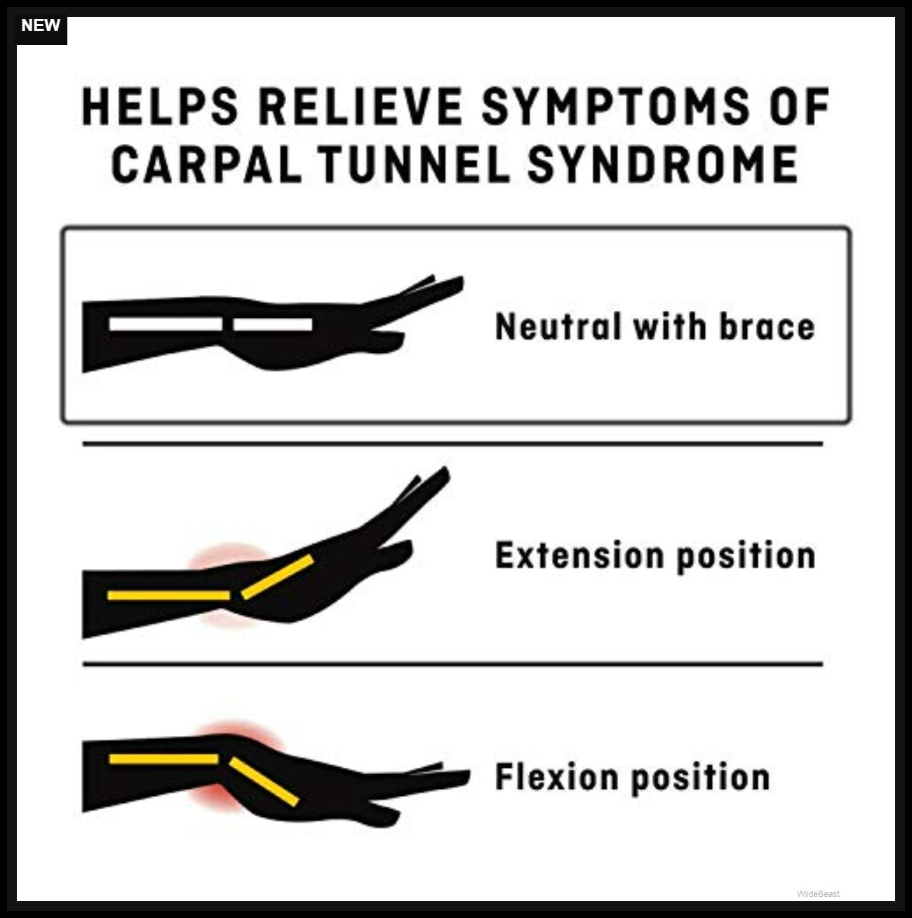Wrist Brace for Carpal Tunnel Sprain Strain Support Breathable One Size