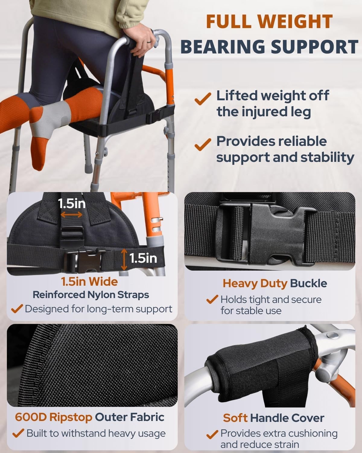 Walker Knee Sling Adjustable Surgery Recovery