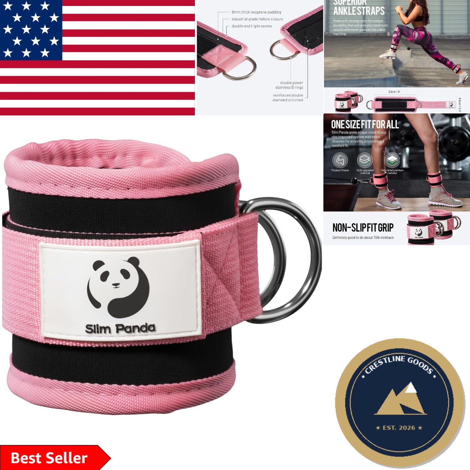 Durable Adjustable Ankle Strap for Cable Machine – Glute & Leg Day Essential