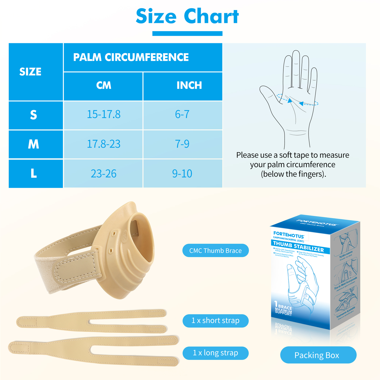 CMC Thumb Brace for Osteoarthritis Splint CMC Joint Arthritis Pain Stabilizer