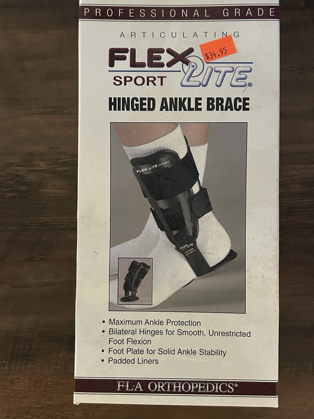 New FLA Flex Lite Sport Hinged Ankle Brace Professional Grade Small Black