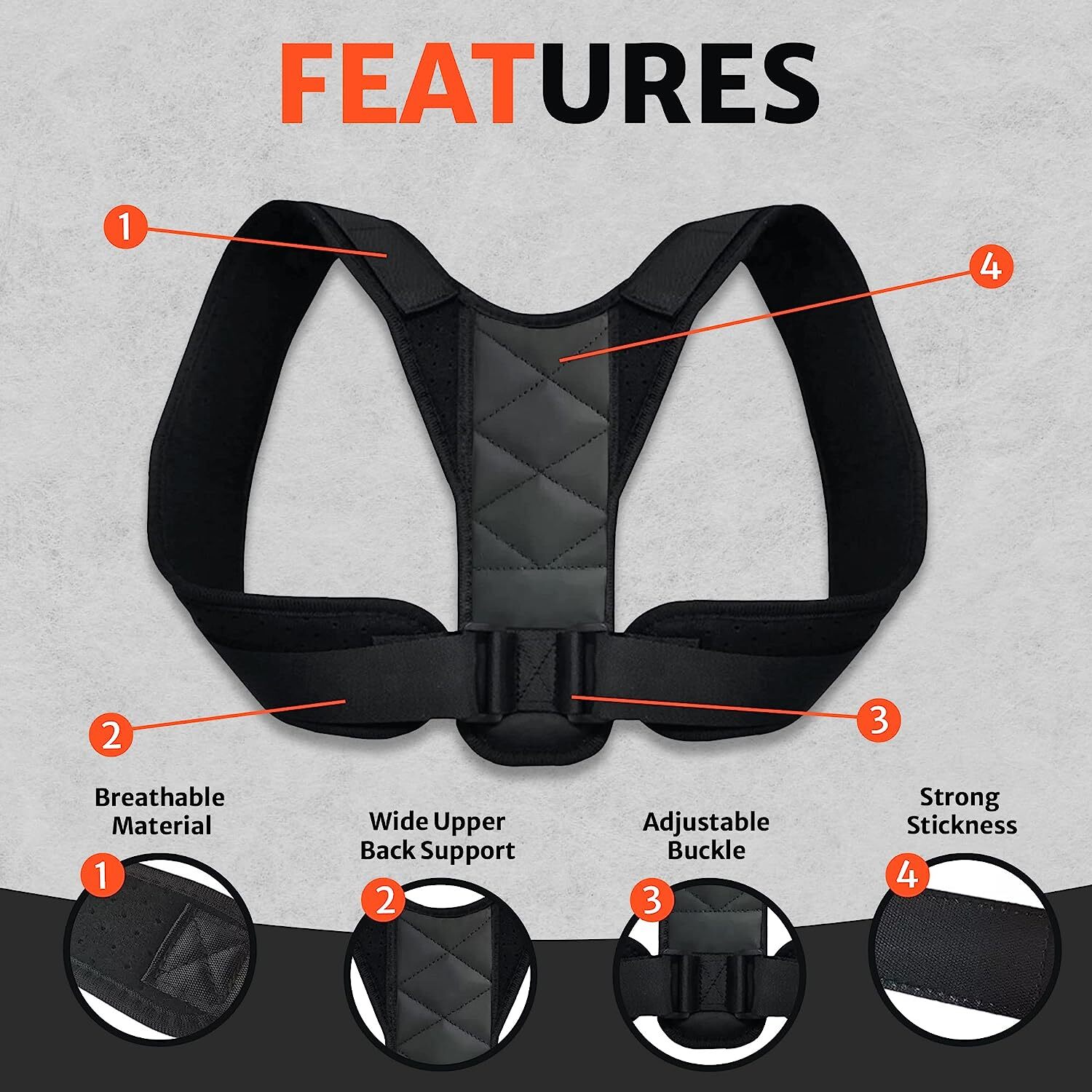 Posture Corrector Adjustable Back Brace Shoulder Support Clavicle Belt Men/Women