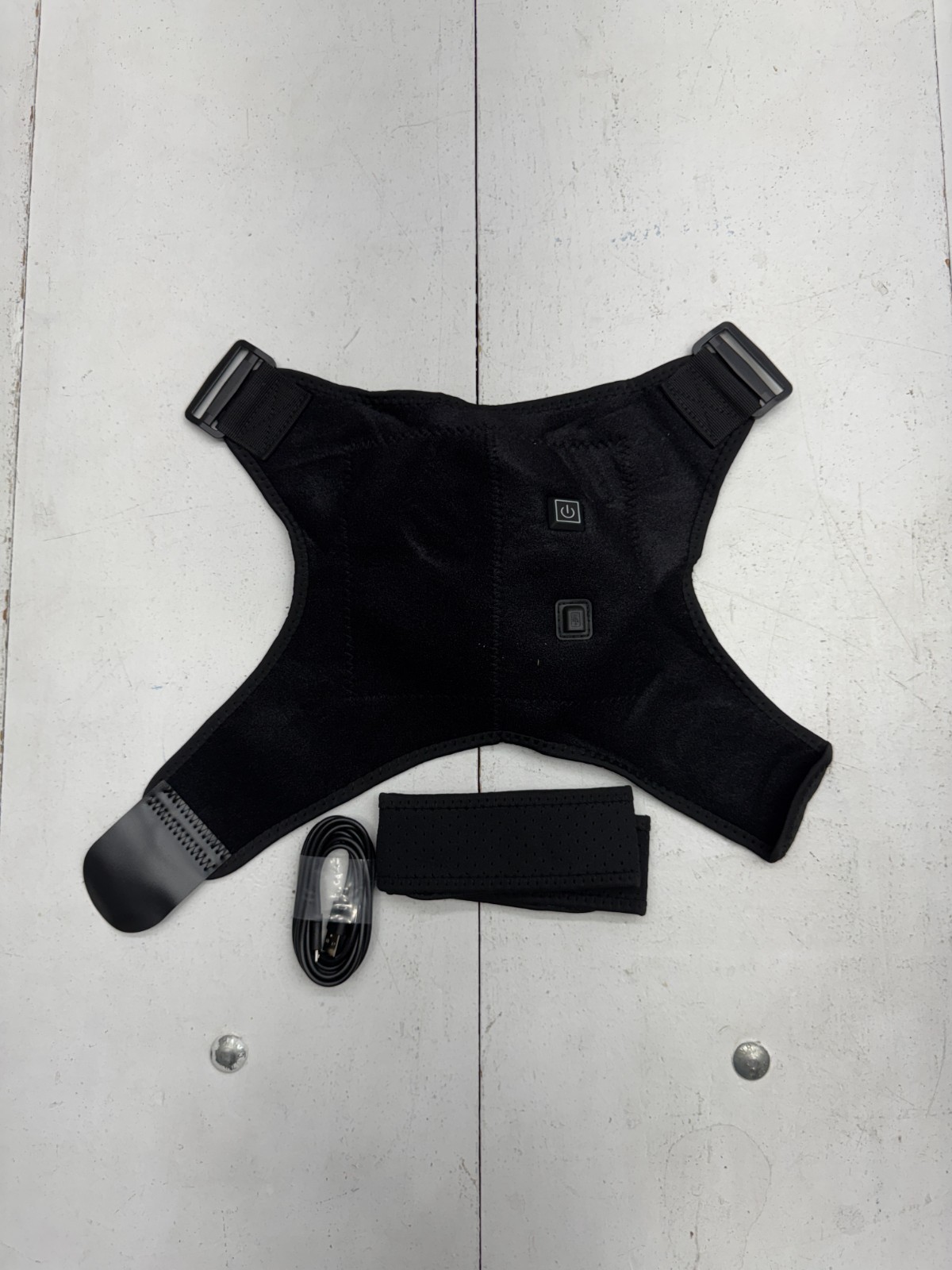 Solid Black Adjustable Heated Knee Pad Unisex Adults One Size