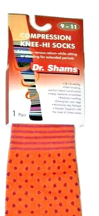 3 pair Compression 9-11 Knee Hi Socks 8-15 MMHG Graduated Dr. Shams Support Sock