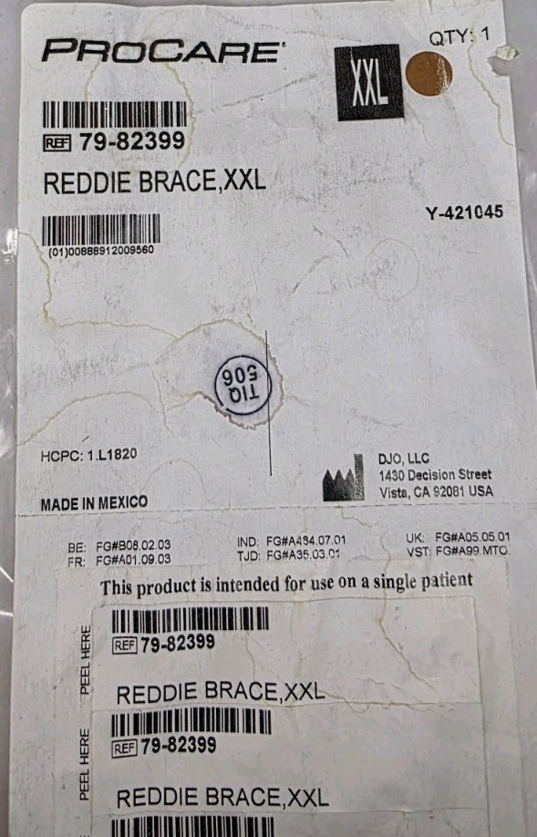 Procare Reddie Brace Hinged Neoprene Knee Support Brace XXL Model 79-82399 New