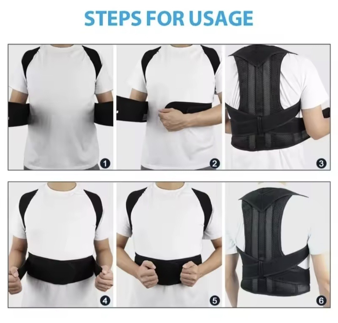 1 Reinforced Belt Lumbar Column Posture Corrector Vest Adjustable Back Support