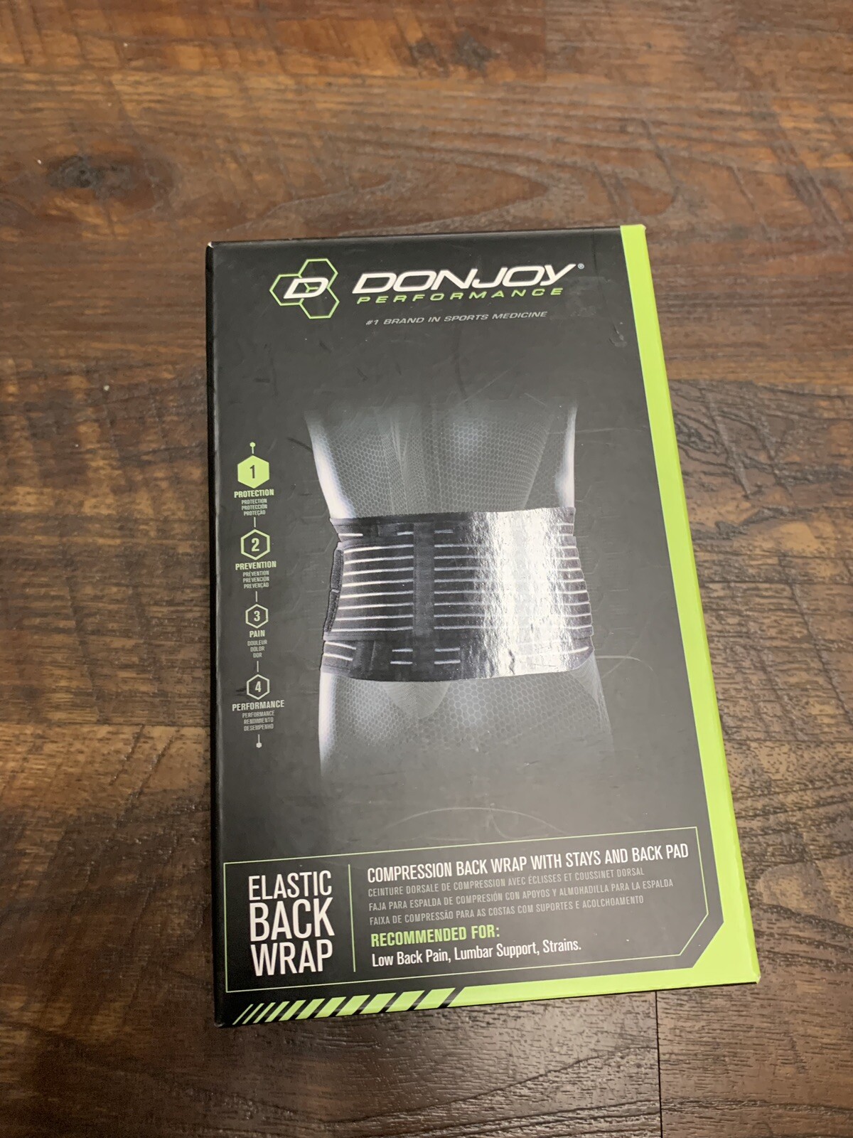 NIB DonJoy Performance Elastic Compression Back Wrap, Lumbar Support