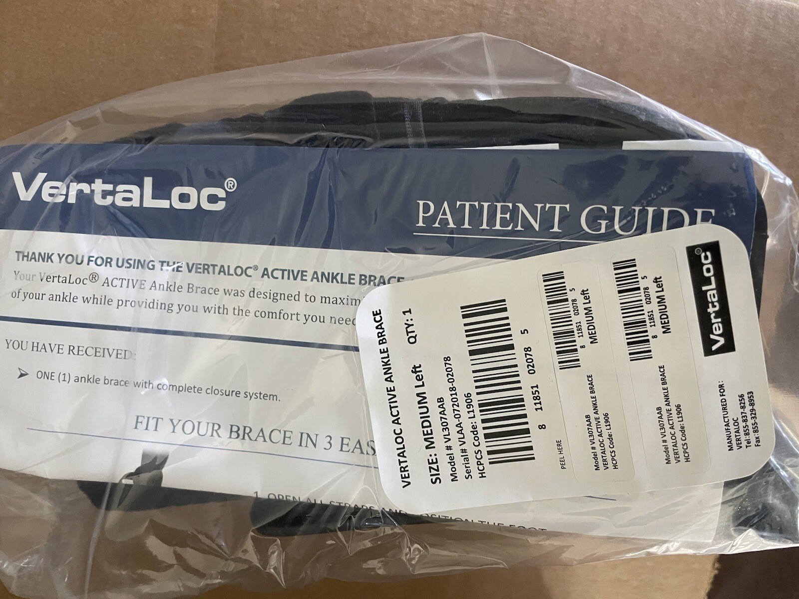 Vertaloc Active Ankle Brace Medium Right Ankle (NIP) MEDICAL GRADE