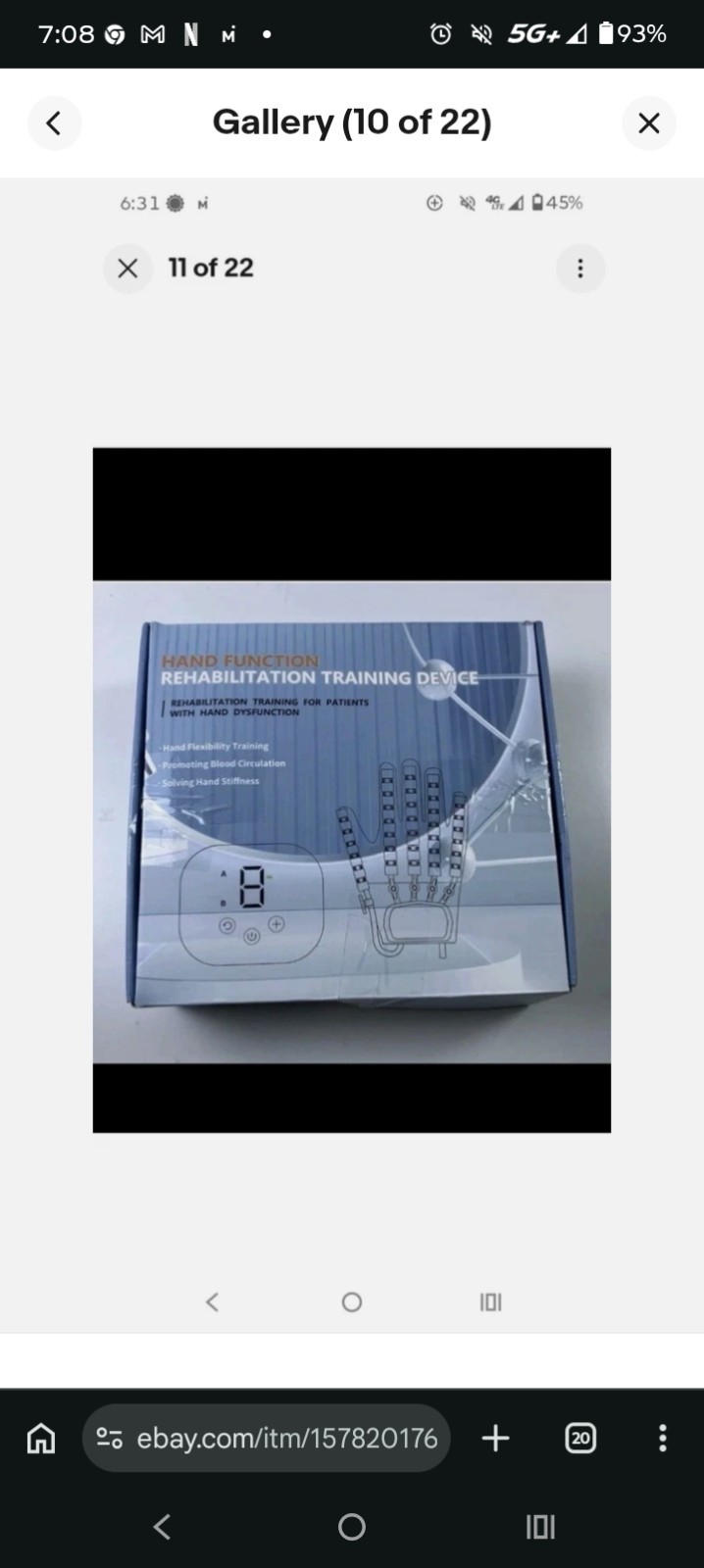 Hand Function Rehabilitation Training Device RIGHT/ LARGE / USA – NEW