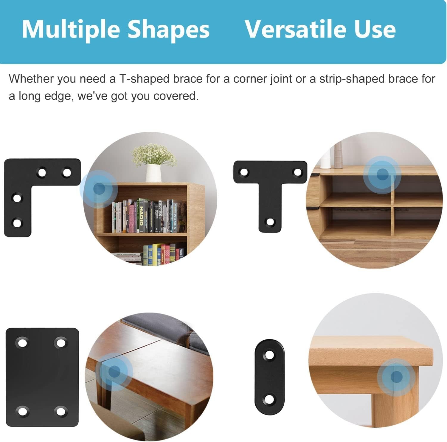 Easy Install 22-Piece Stainless Steel Bracket Set – T/L/Square/Strip Designs