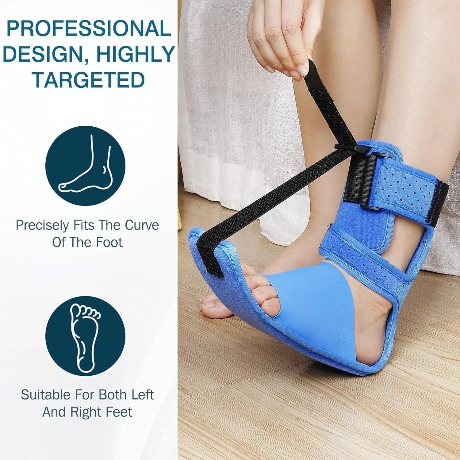 Upgrade Plantar Fasciitis Night Splint & Relief Brace with Adjustable Straps – S