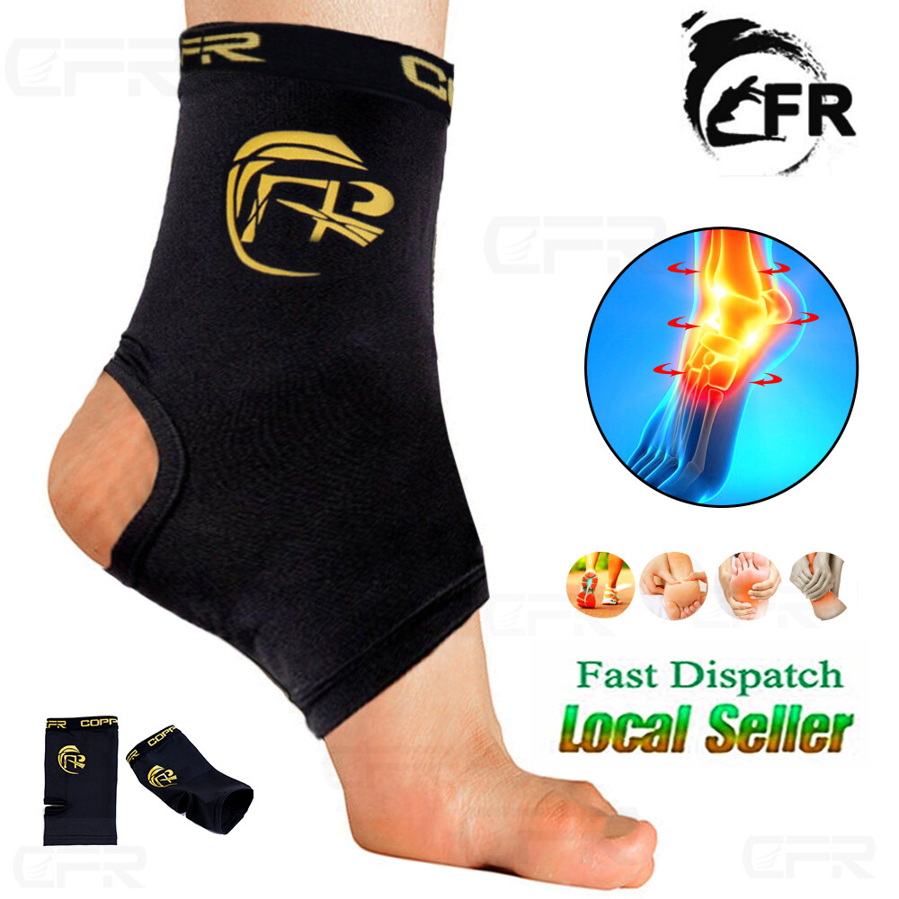 Copper Ankle Support Gym Compression Foot Sleeves Plantar Fascitis Socks Wrap DS