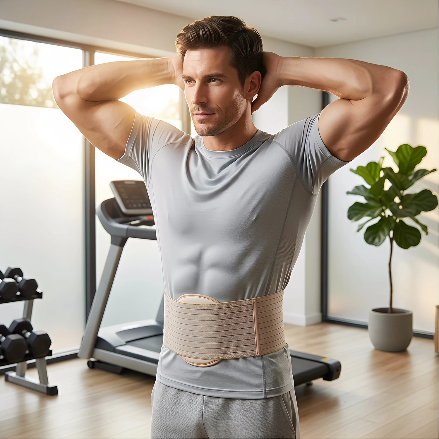 Umbilical Hernia Belt,Abdominal Support Binder with Compression Pad,For Navel Ve
