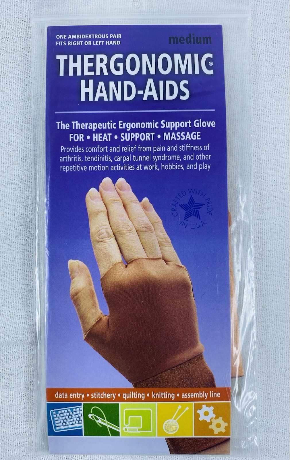 CONNEXIONS Thergonomic Hand-Aids Support Glove – 1 Glove SZ. Medium