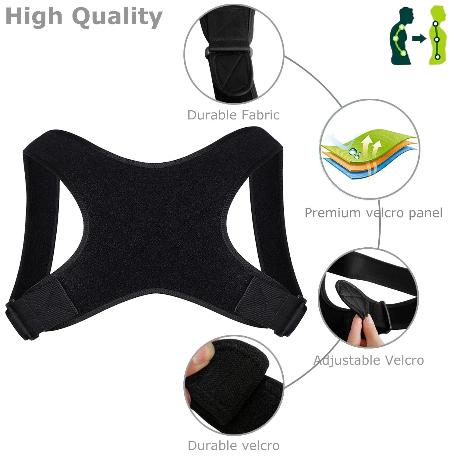 Posture Corrector Back Brace Shoulder Support Belt Upper Back Pain Relief Men