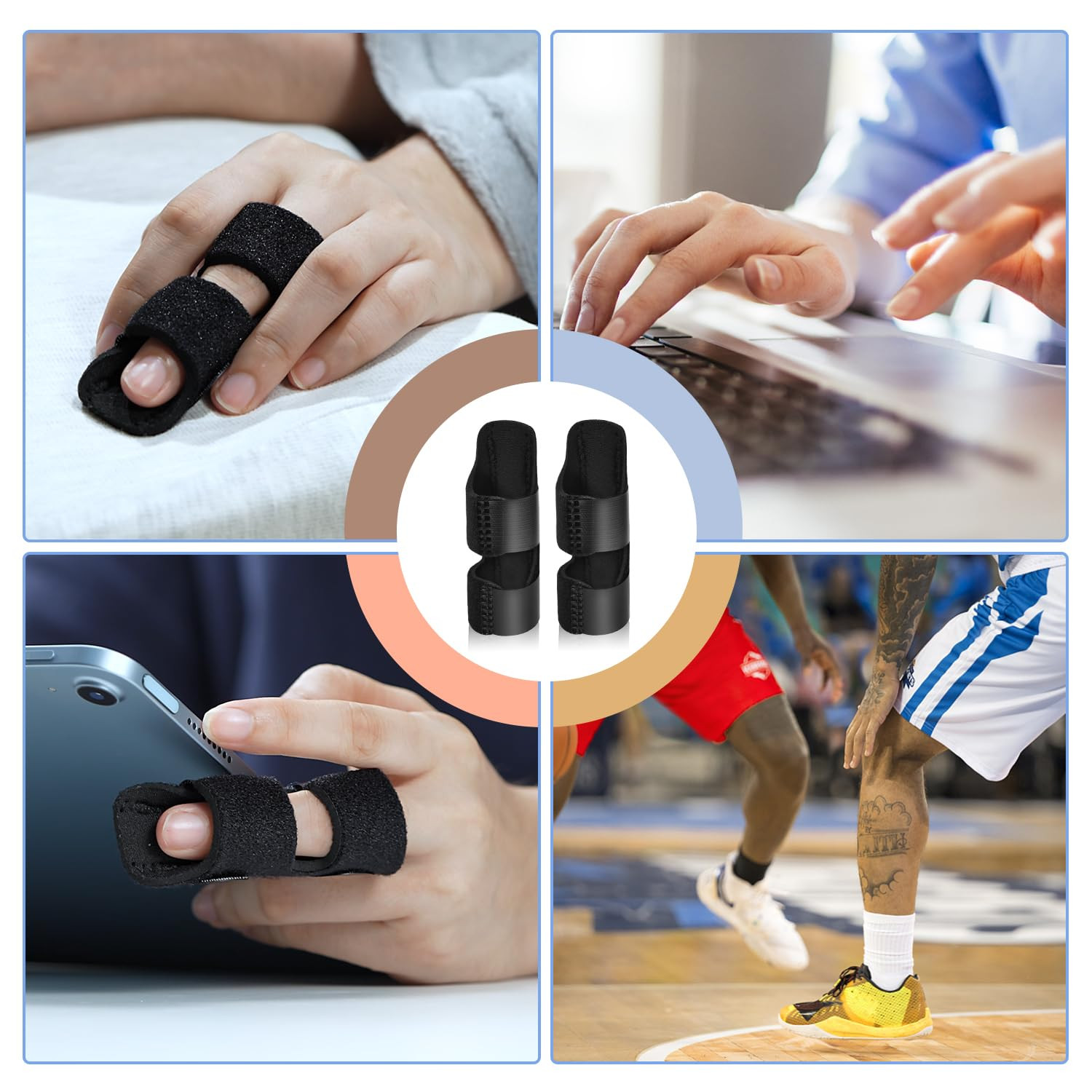 Finger Splints, 2Pcs Finger Support Brace, Arthritis & Knuckle Immobilizer