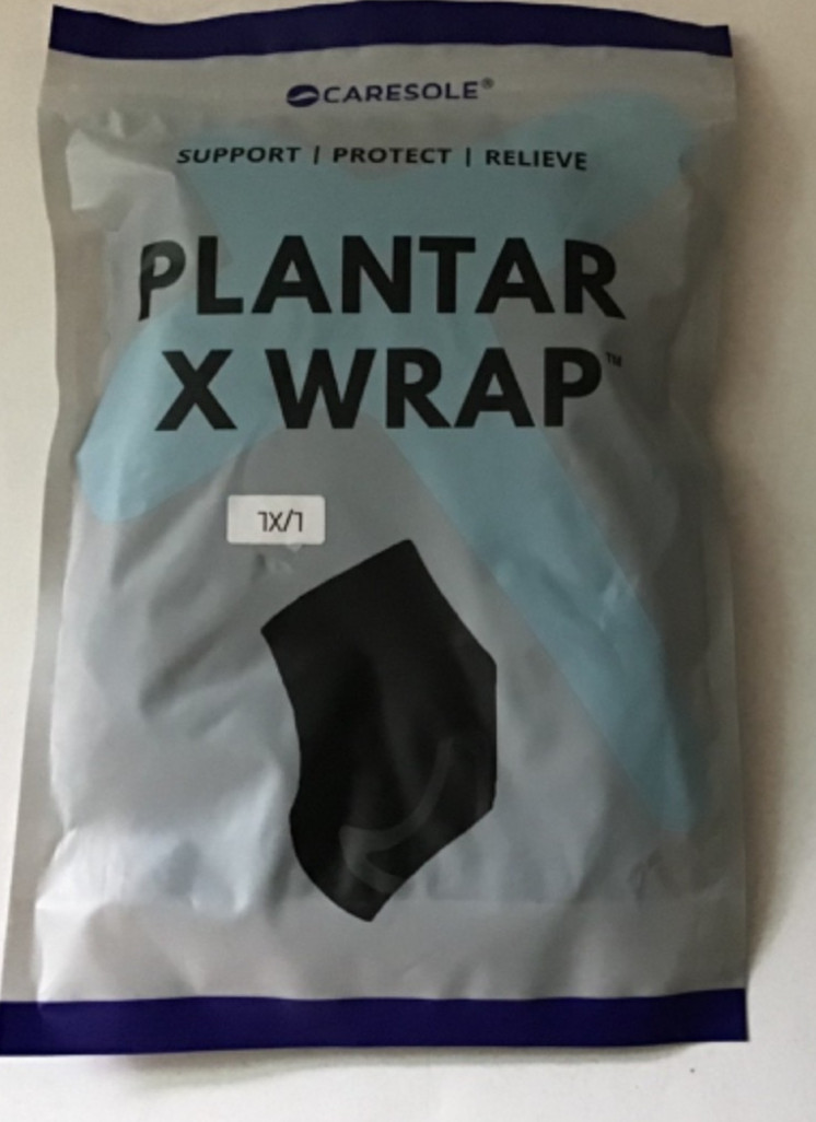 1 Pair Caresole Plantar X Wrap Compression Foot Wrap Relieves Pain Black New