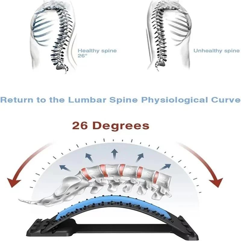 Back Stretcher Spine Board Pain Relief Lumbar Support Corrector Adjustable Ortho