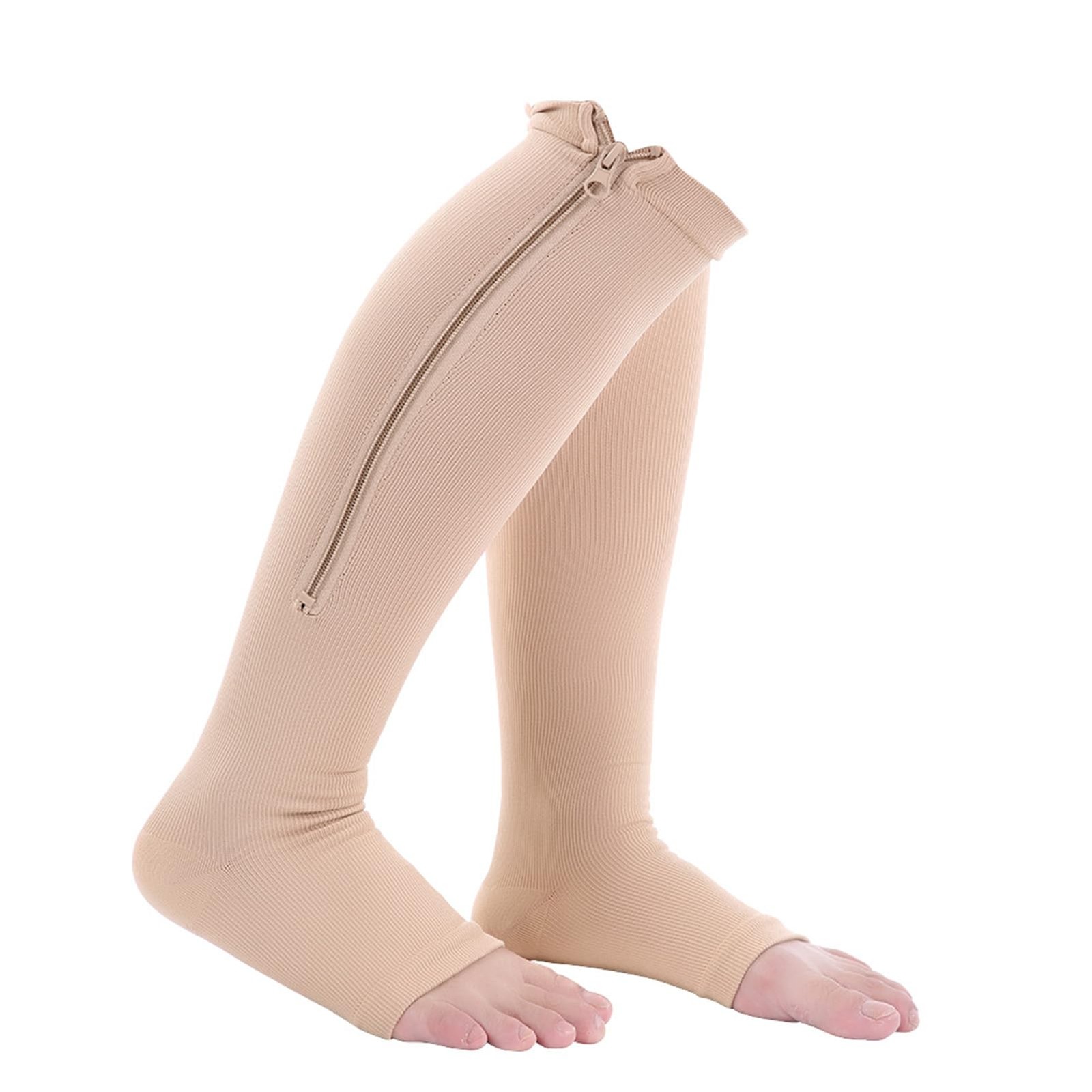 Compression Socks Sports Calf Knee Support Varicose Relief Socks Nude L/XL fo…