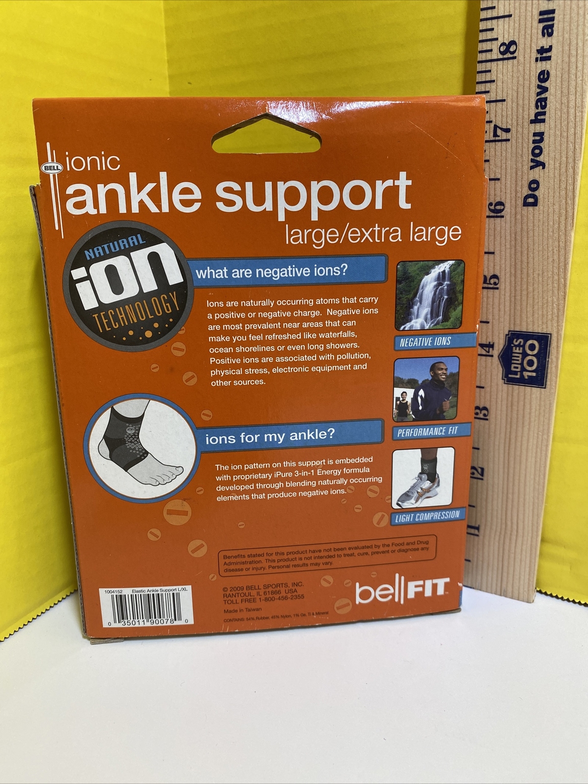 Adult Bell Ankle Support Small/Medium Injury Negative Ionic Compression Socks