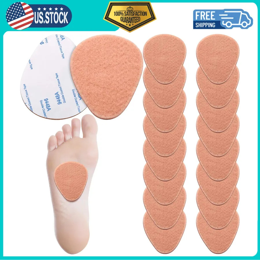 20 Pcs Metatarsal Felt Pads 1/4 Inch Thick Adhesive Ball of Foot Pain Relief