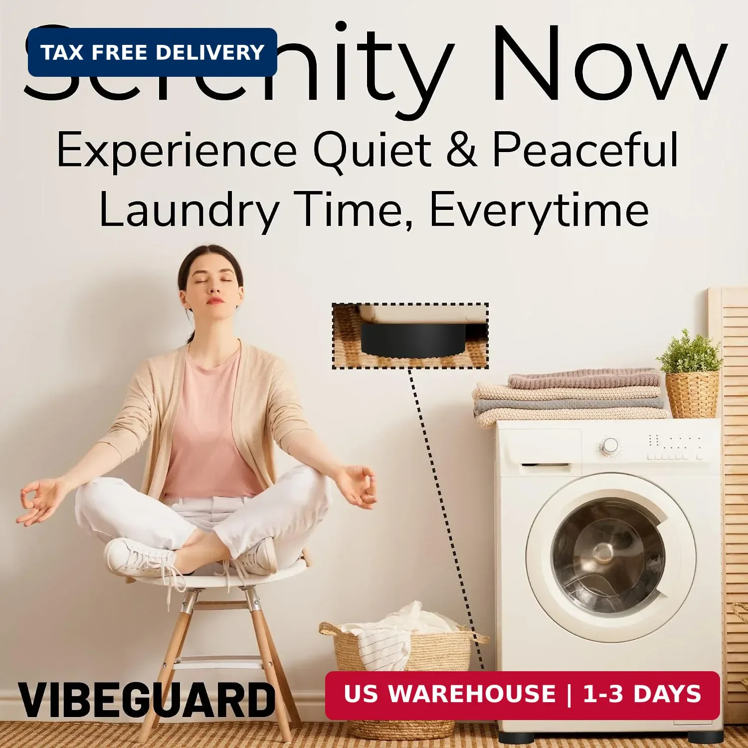 Anti Vibration Pads for Washing Machine featuring 3D TrianGrip & FREE Level Tool