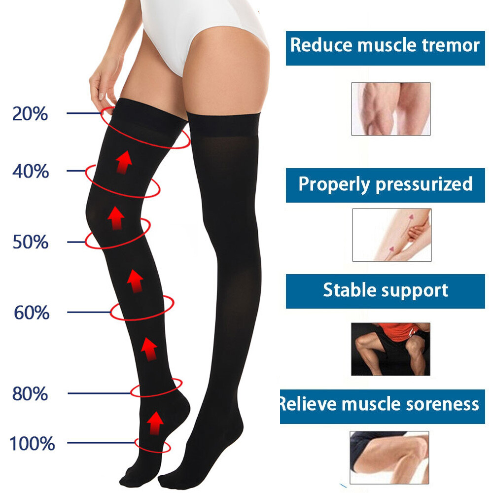 Thigh High Compression Socks Class-2 Support Stockings Hamstring Sox Pain Relief