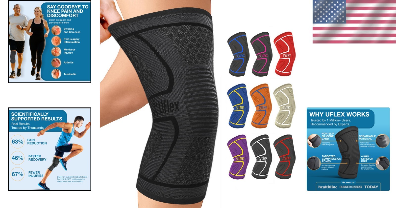 High-Performance Knee Support Sleeve with Anti-Slip Grip – Perfect for Athletes