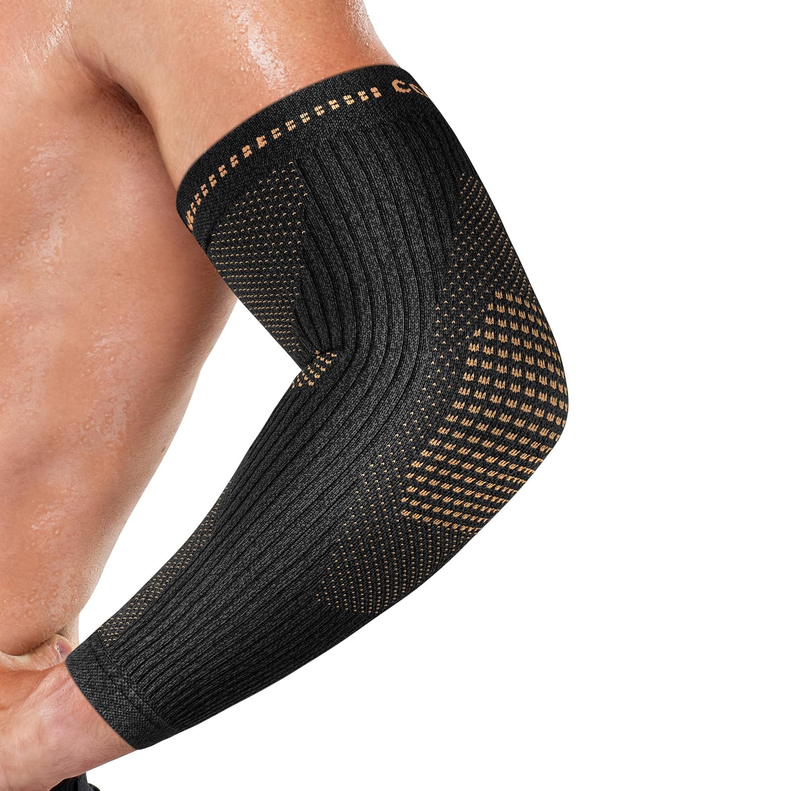 Copper Elbow Compression Sleeve – Tennis & Golfers Elbow Support Brace, Exten…