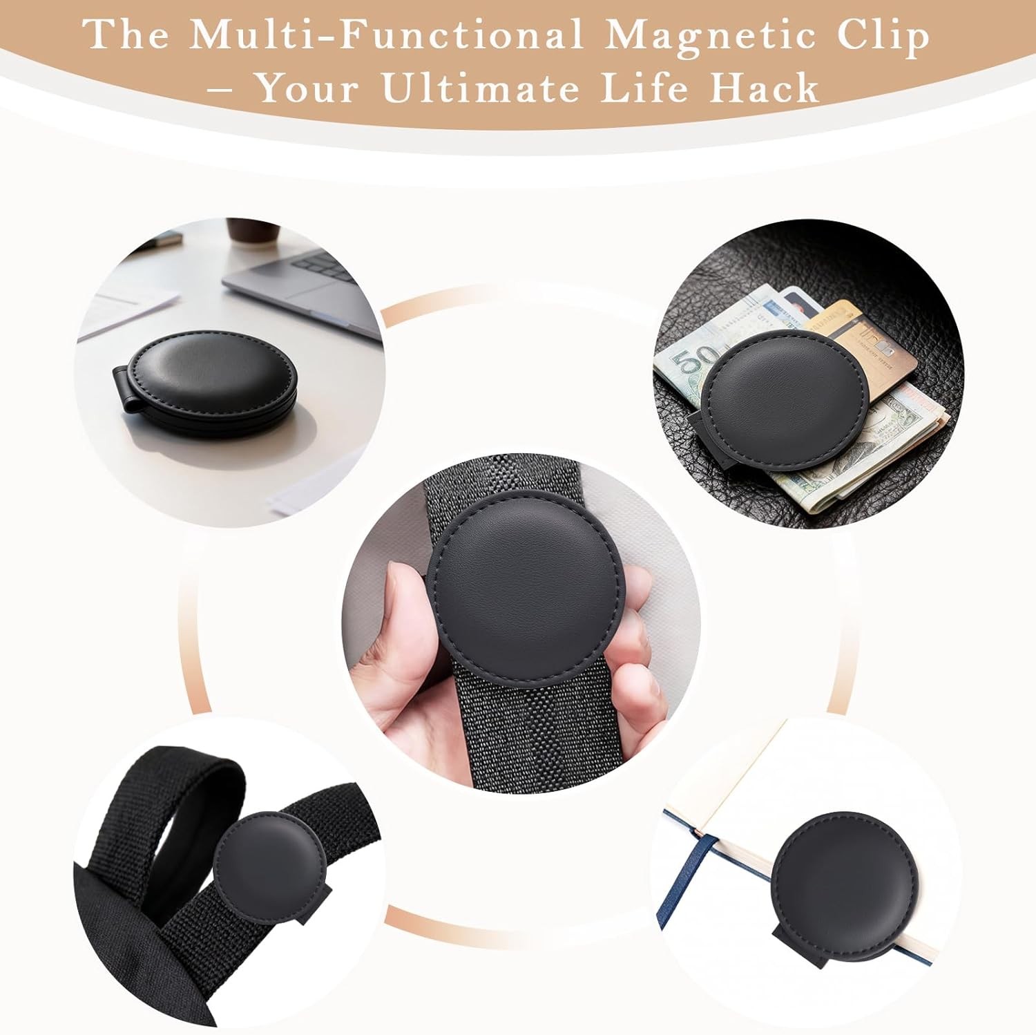 2 Pack Magnetic Belt Clip: Shoulder Strap Positioner, Relieves Neck Pressure