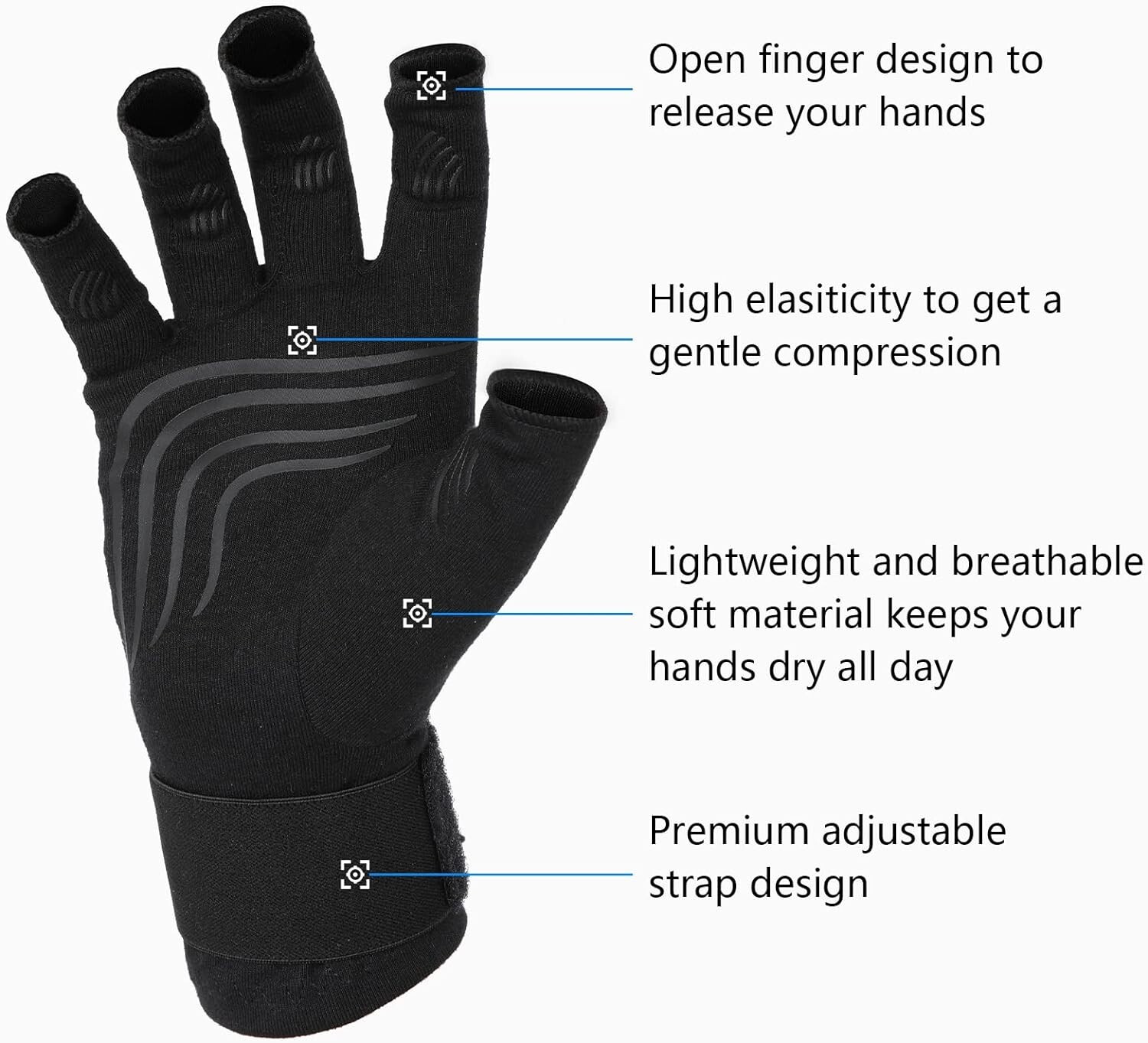 Advanced Arthritis Compression Gloves: Therapeutic Relief with Adjustable Straps