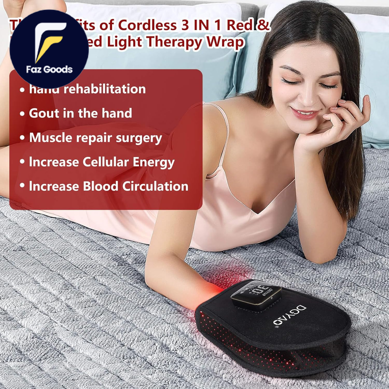 D MAX Cordless Red Light Therapy Hand Glove for Hand Wrist Pain Relief near
