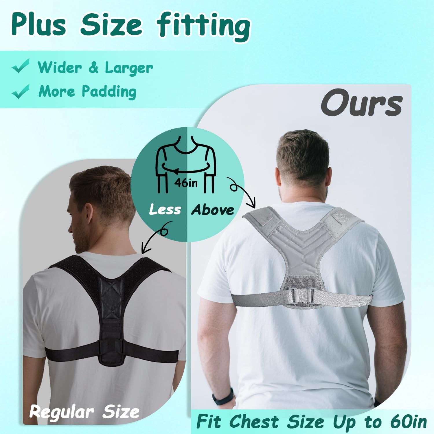 Plus Size Back Brace, Back Brace Posture Corrector for and Men, Ideally Use a…