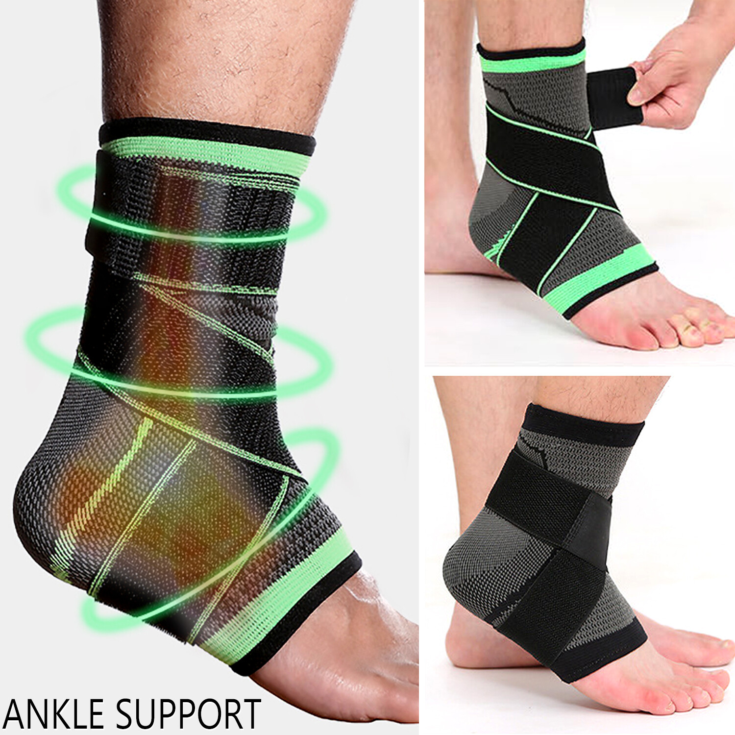 Ankle Braces Strap Sleeves Support 3D Weave Elastic Bandage Foot Protective Gear
