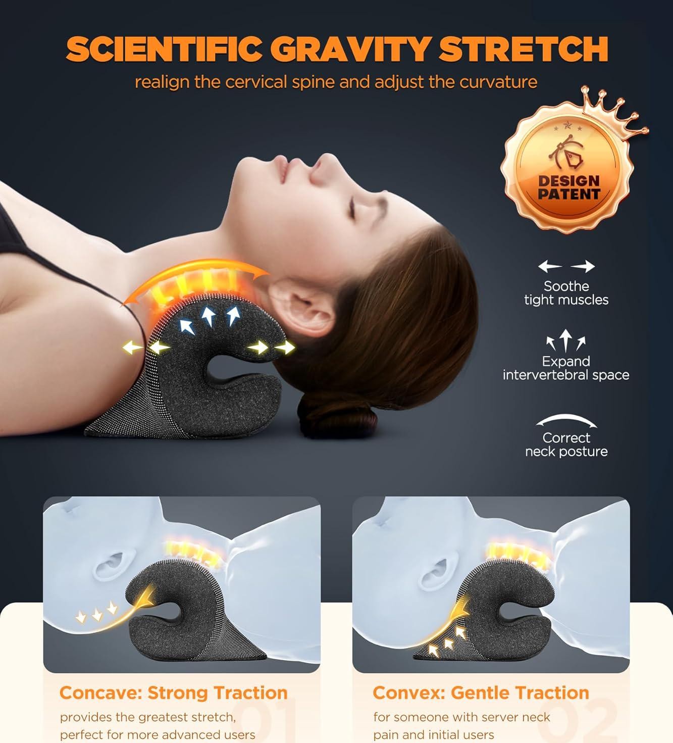 3s Heated Neck Stretcher for Neck Pain Relief, Graphene Heating Pad Neck Cloud
