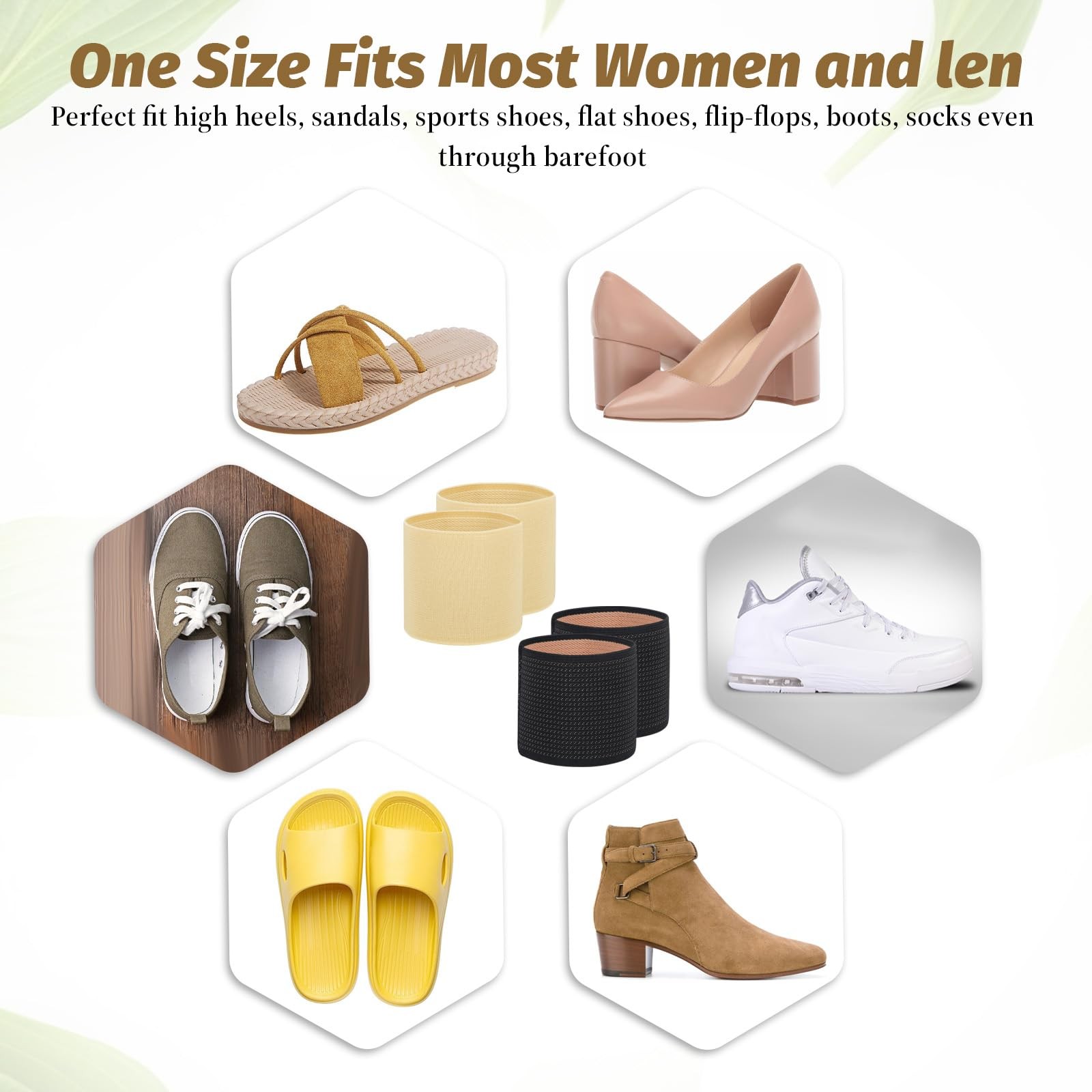 2 Pairs Arch Sleeves, Elastic Foot Compression Sleeve Flat Arches Bands Coppe…